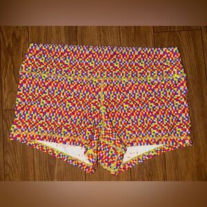 Peachy Athletic XL Multi Colored Pixel Performance Shorts Peachy Fit